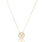 Colar Banhado A Ouro Com Zircônia Cristal Espírito Santo