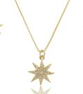 Colar Banhado A Ouro Estrela De Zircônia