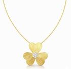 Colar Banhado a Ouro Flower Trabalhado com Cristais