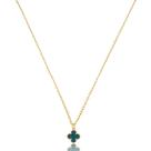 Colar Banhado A Ouro Resinado Verde 1 Flor Vc Colar Banhado A Ouro Resinado Verde 1 Flor Vc