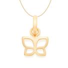 Colar banhado ouro 3x 24k 18k e 22k feminino borboleta vazada rommanel 42cm 50cm 531638 531639 542305