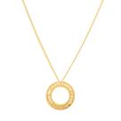 Colar banhado ouro 3x 24k 18k e 22k feminino com pingente redondo abençoado por deus rommanel 531614