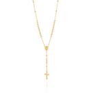 Colar banhado ouro 3x 24k 18k e 22k feminino cruz terço sagrado coração de maria rommanel 532073