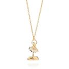 Colar banhado ouro 3x 24k 18k e 22k feminino elo cadeado com pingente bailarina cravejado pedra zircônias rommanel 50 cm 45 cm 532511