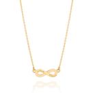 Colar banhado ouro 3x 24k 18k e 22k gargantilha feminino com pingente símbolo infinito amor eterno 532126