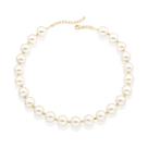 Colar banhado ouro 3x 24k 18k e 22k grosso feminino 23 pérolas sintéticas e esferas rommanel 532390