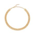 Colar banhado ouro 3x 24k 18k e 22k grosso feminino choker elos batidos rommanel entrelaçados 40 cm 33 cm 532503 Colar banhado ouro 3x 24k 18k e 22k grosso feminino choker elos batidos rommanel entrelaçados 40 cm 33 cm 532503
