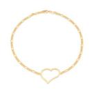 Colar banhado ouro 3x 24k 18k e 22k grosso feminino coração grande estilizado rommanel 42cm 532173