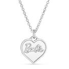 Colar Barbie Chunky Heart Silver com corrente de 40 cm para crianças