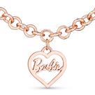 Colar Barbie Round Link Heart em ouro rosa 40cm Colar Barbie Round Link Heart em ouro rosa 40cm