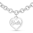 Colar Barbie Round Link Heart Silver 40cm