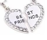 Colar Best Friends Strass B2 Folheado A Ouro 18k