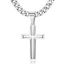 Colar Besteel Cruz de Prata 925 Corrente Cubana 5mm 56cm Colar Besteel Cruz de Prata 925 Corrente Cubana 5mm 56cm