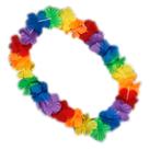Colar Blinkee Hawaiian Flower Lei Rainbow 36 cm de comprimento