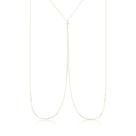 Colar body chain com ponto de luz banhado a ouro - 65 cm