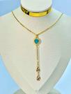 Colar Boho Gravata Ouro - 01 Unidade - Acessório Estilo Boêmio