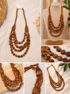Colar Boho Western Feminino Madeira e Pedraria Cor:02