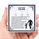 Colar Brincos Presente Aniversário Filha Estrela Prata Esterlina Legítima 925 Pai Viking + Dedicatória
