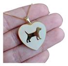 Colar C/ Pingente Madre Pérola Coração Cachorro Pet Semijoia Colar C/ Pingente Madre Pérola Coração Cachorro Pet Semijoia