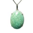 Colar Cabochão Amazonita Verde Prata 950 Garra