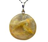Colar Cabochão Disco Hematoide Castoação Pino Prata 950