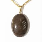 Colar Cabochão Jaspe Chocolate Montagem Pino Dourado