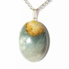 Colar Cabochão Jaspe Policromo Pino Prateado Colar Cabochão Jaspe Policromo Pino Prateado