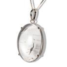 Colar Cabochão Quartzo Cristal Prata 950 Garra