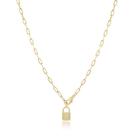 Colar cadeado banhado a ouro 18k
