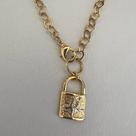 Colar cadeado fé banhado a ouro 18k