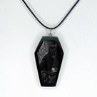 Colar caixão gato preto gotico dark emo magia Colar caixão gato preto gotico dark emo magia