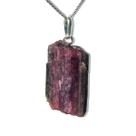 Colar Canudo Turmalina Melancia Bruto Natural Pino Prata 950