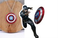Colar Capitão América Escudo Marvel Vingadores Pingente Geek Nerd Acessório Filme Endgame