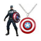 Colar Capitão América Escudo Marvel Vingadores Pingente Geek Nerd Acessório Presente Menina