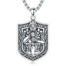Colar CEKAMA Knights Templar Cross Joshua 1:9 em prata esterlina