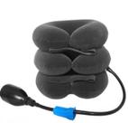 Colar Cervical Almofada Pescoço Inflável Viagem Cinza B2615 Colar Cervical Almofada Pescoço Inflável Viagem Cinza B2615