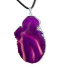 Colar Chapa de Agata Lilas Pedra Natural Envolto Prateado Colar Chapa de Agata Lilas Pedra Natural Envolto Prateado