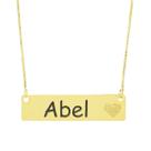 Colar Chapinha Coração Gravação Personalizada Nome Abel Banhado Ouro 18K - 999006145