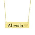 Colar Chapinha Coração Gravação Personalizada Nome Abraão Banhado Ouro 18K - 999006147