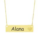 Colar Chapinha Coração Gravação Personalizada Nome Alana Banhado Ouro 18K - 999006228 Colar Chapinha Coração Gravação Personalizada Nome Alana Banhado Ouro 18K - 999006228