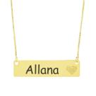 Colar Chapinha Coração Gravação Personalizada Nome Allana Banhado Ouro 18K - 999006232