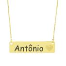 Colar Chapinha Coração Gravação Personalizada Nome Antônio Banhado Ouro 18K - 999006155 Colar Chapinha Coração Gravação Personalizada Nome Antônio Banhado Ouro 18K - 999006155