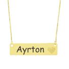Colar Chapinha Coração Gravação Personalizada Nome Ayrton Banhado Ouro 18K - 999006160