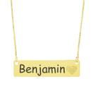 Colar Chapinha Coração Gravação Personalizada Nome Benjamin Banhado Ouro 18K - 999006161 Colar Chapinha Coração Gravação Personalizada Nome Benjamin Banhado Ouro 18K - 999006161