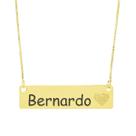 Colar Chapinha Coração Gravação Personalizada Nome Bernardo Banhado Ouro 18K - 999006009