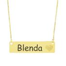 Colar Chapinha Coração Gravação Personalizada Nome Blenda Banhado Ouro 18K - 999006251