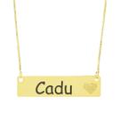 Colar Chapinha Coração Gravação Personalizada Nome Cadu Banhado Ouro 18K - 999006015