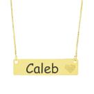 Colar Chapinha Coração Gravação Personalizada Nome Caleb Banhado Ouro 18K - 999006001