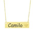 Colar Chapinha Coração Gravação Personalizada Nome Camilo Banhado Ouro 18K - 999006165 Colar Chapinha Coração Gravação Personalizada Nome Camilo Banhado Ouro 18K - 999006165