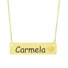 Colar Chapinha Coração Gravação Personalizada Nome Carmela Banhado Ouro 18K - 999006257
